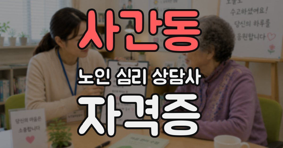 사간동 노인 심리 상담사 자격증