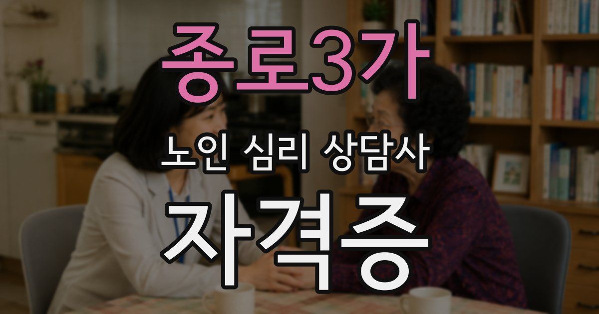 종로3가 노인 심리 상담사 자격증