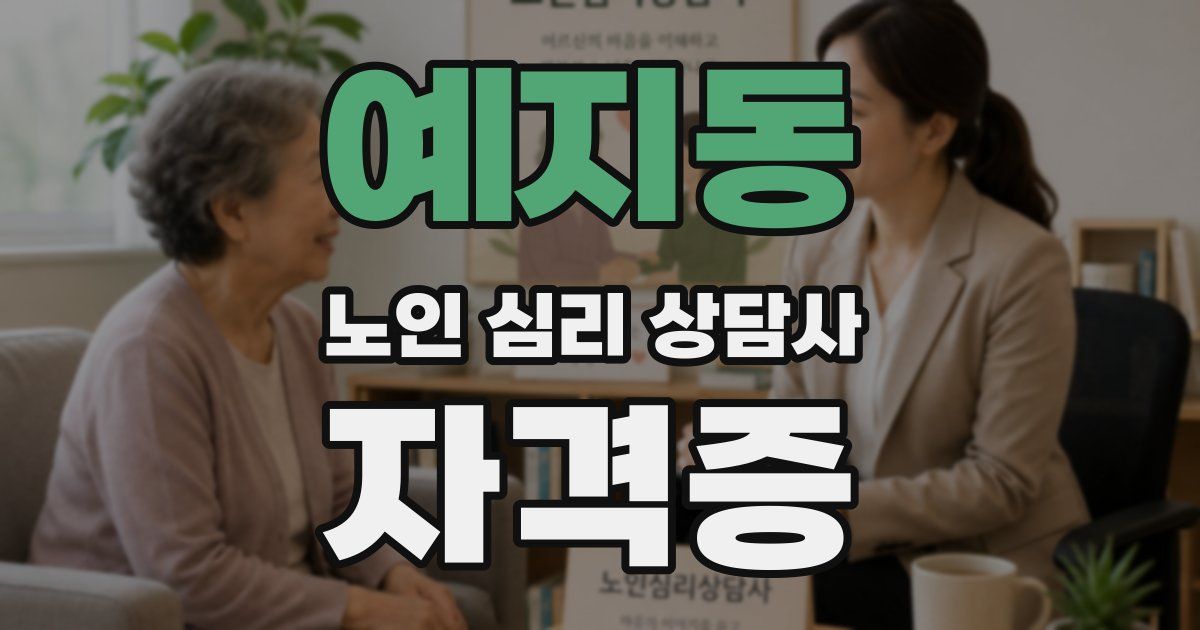 예지동 노인 심리 상담사 자격증
