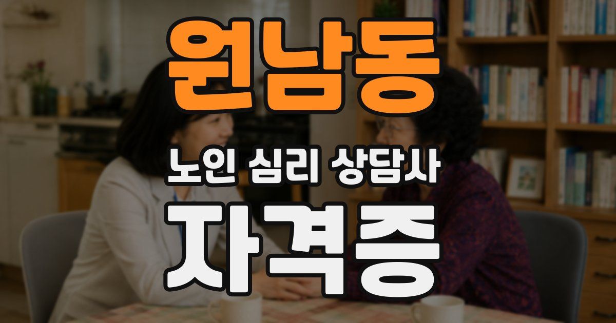 원남동 노인 심리 상담사 자격증