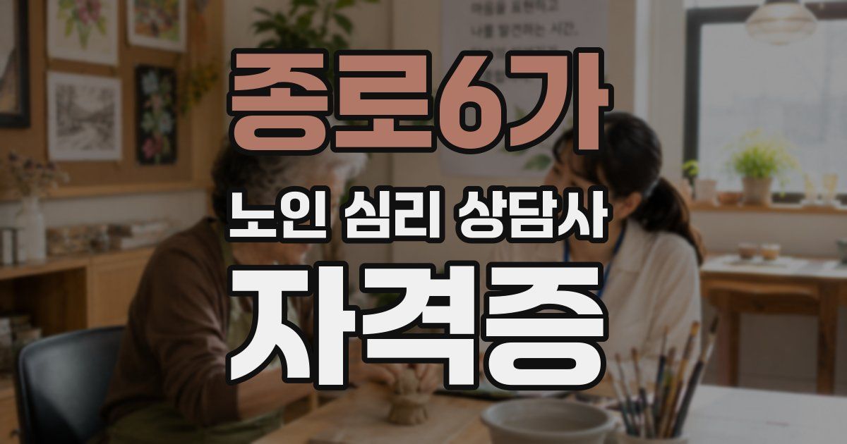 종로6가 노인 심리 상담사 자격증