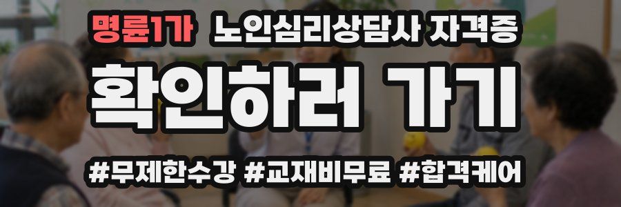 명륜1가 노인 심리 상담사 자격증