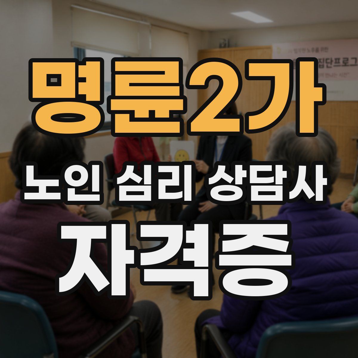 명륜2가 노인 심리 상담사 자격증