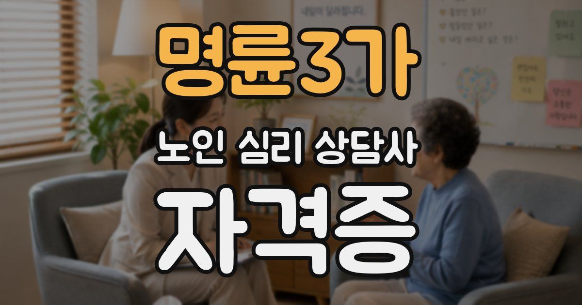 명륜3가 노인 심리 상담사 자격증