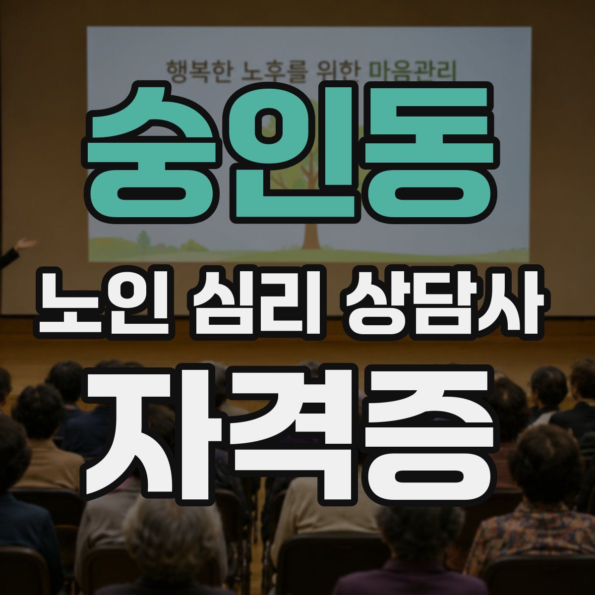 숭인동 노인 심리 상담사 자격증