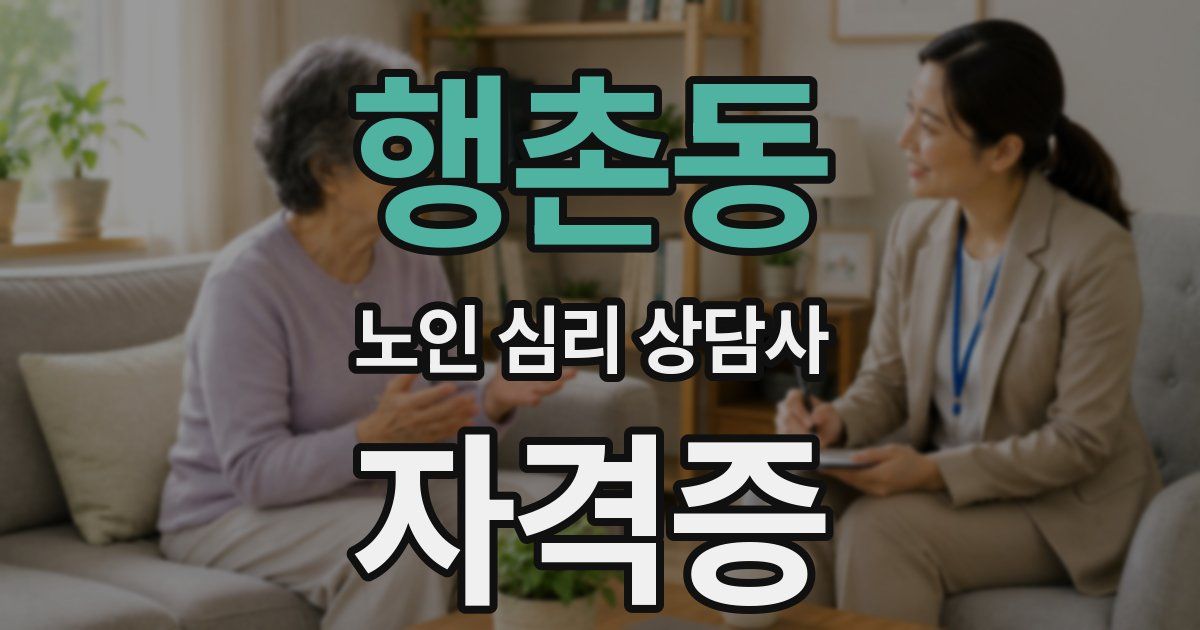 행촌동 노인 심리 상담사 자격증