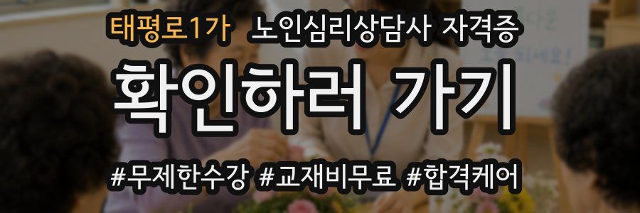 태평로1가 노인 심리 상담사 자격증