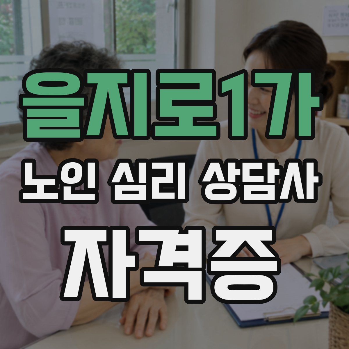 을지로1가 노인 심리 상담사 자격증