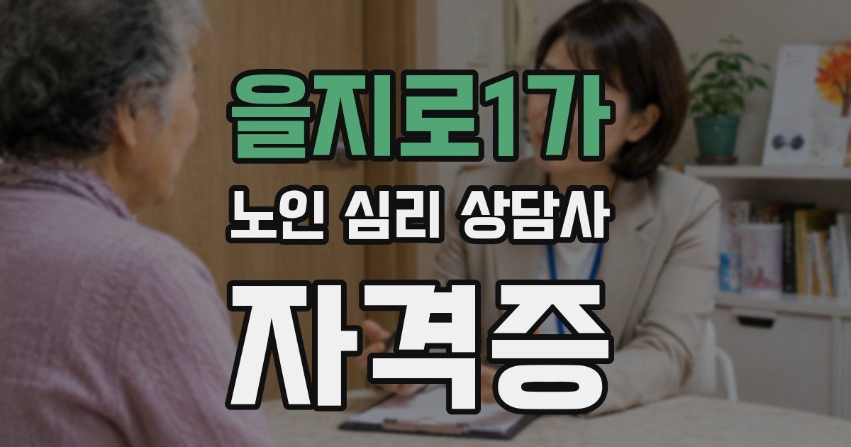 을지로1가 노인 심리 상담사 자격증