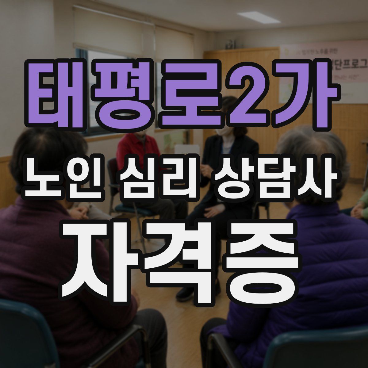 태평로2가 노인 심리 상담사 자격증