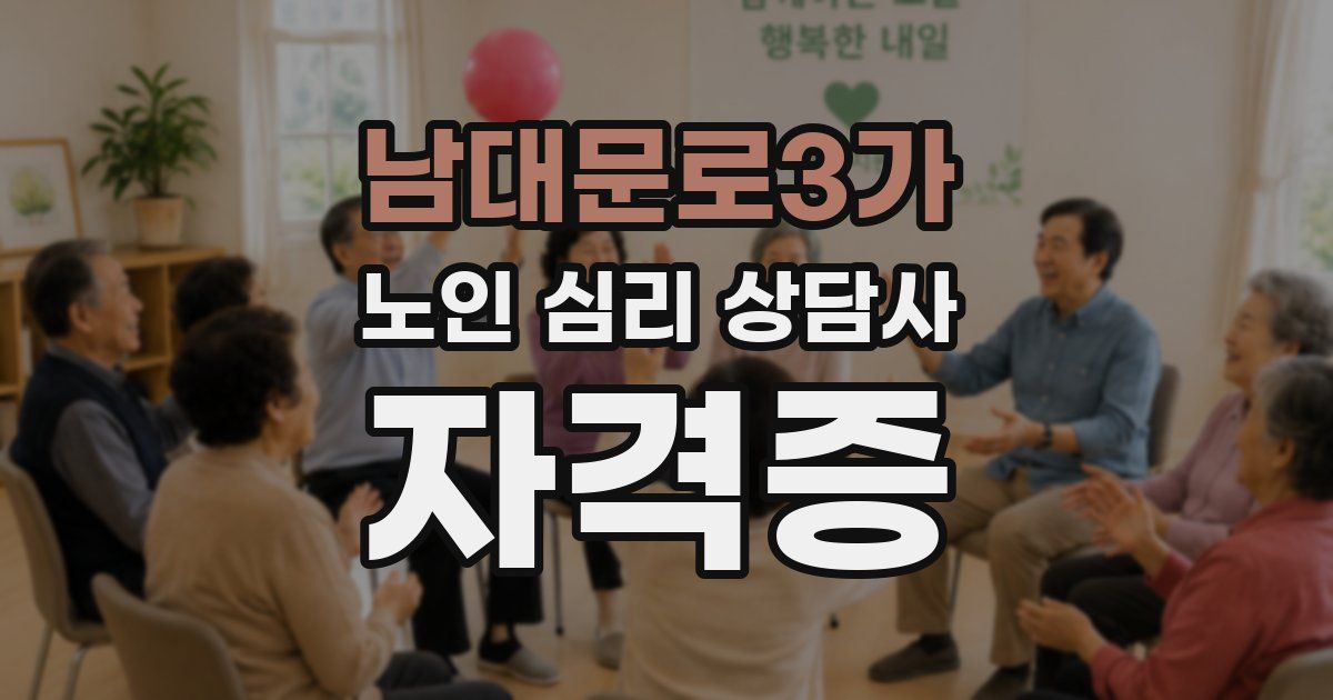 남대문로3가 노인 심리 상담사 자격증