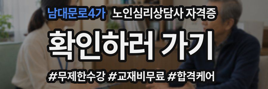 남대문로4가 노인 심리 상담사 자격증