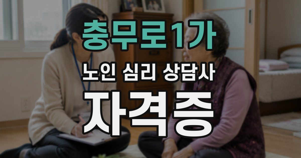 충무로1가 노인 심리 상담사 자격증