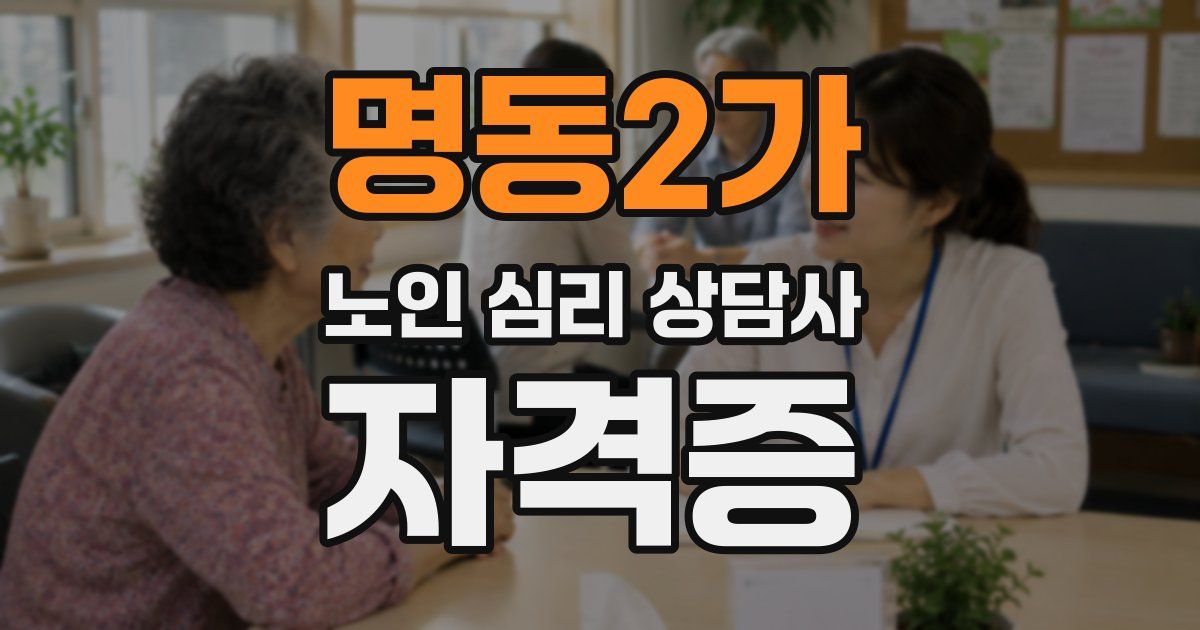 명동2가 노인 심리 상담사 자격증