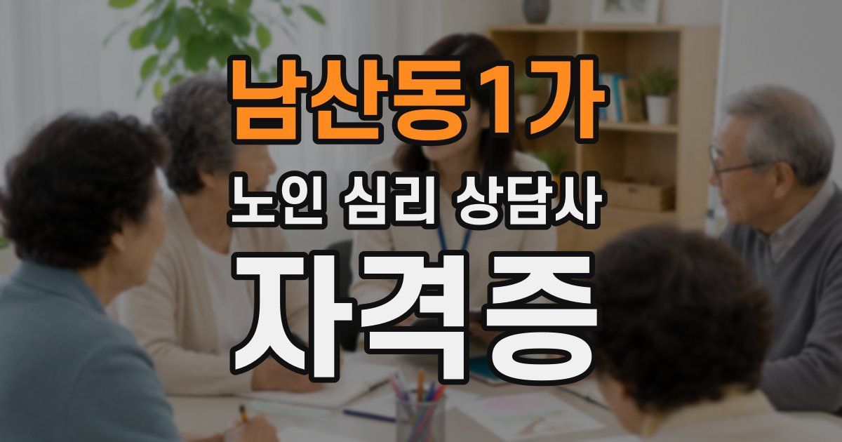 남산동1가 노인 심리 상담사 자격증