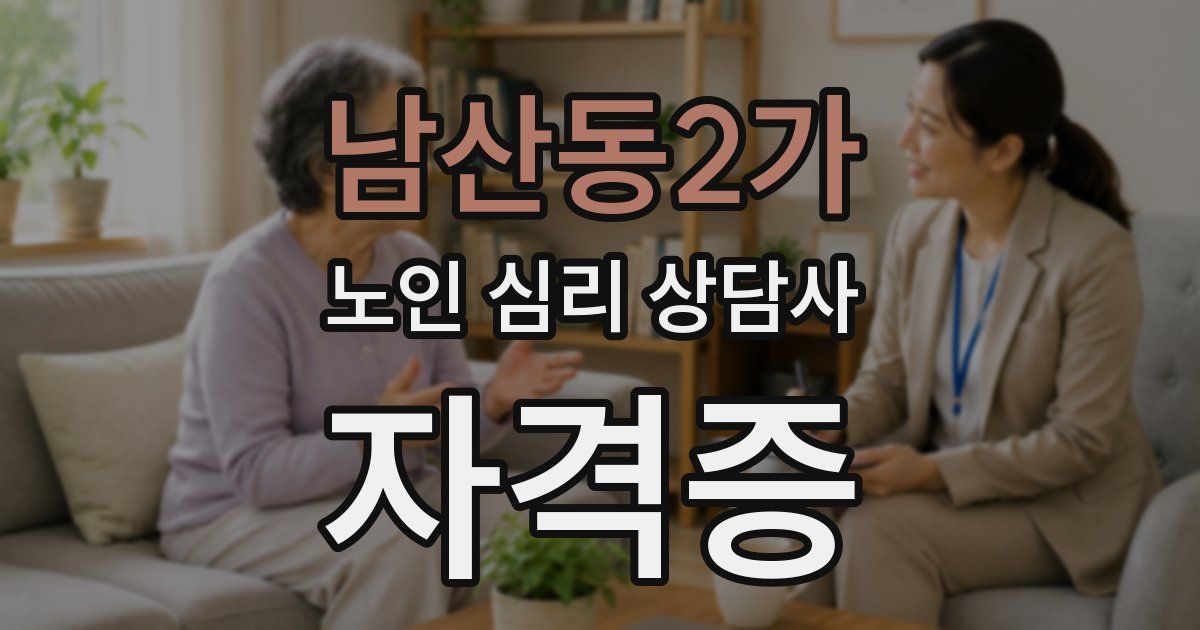 남산동2가 노인 심리 상담사 자격증
