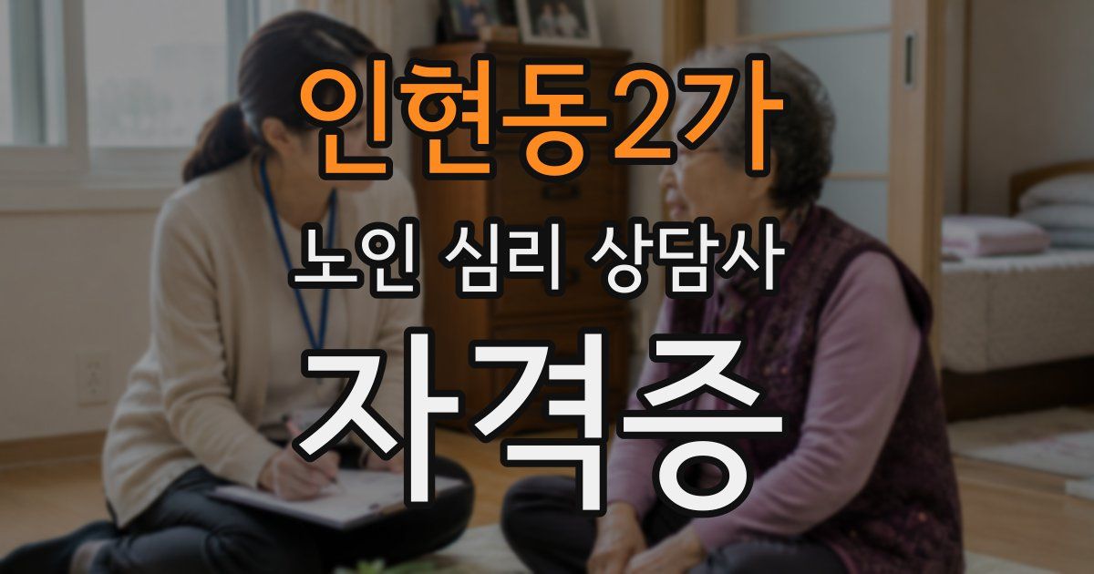 인현동2가 노인 심리 상담사 자격증