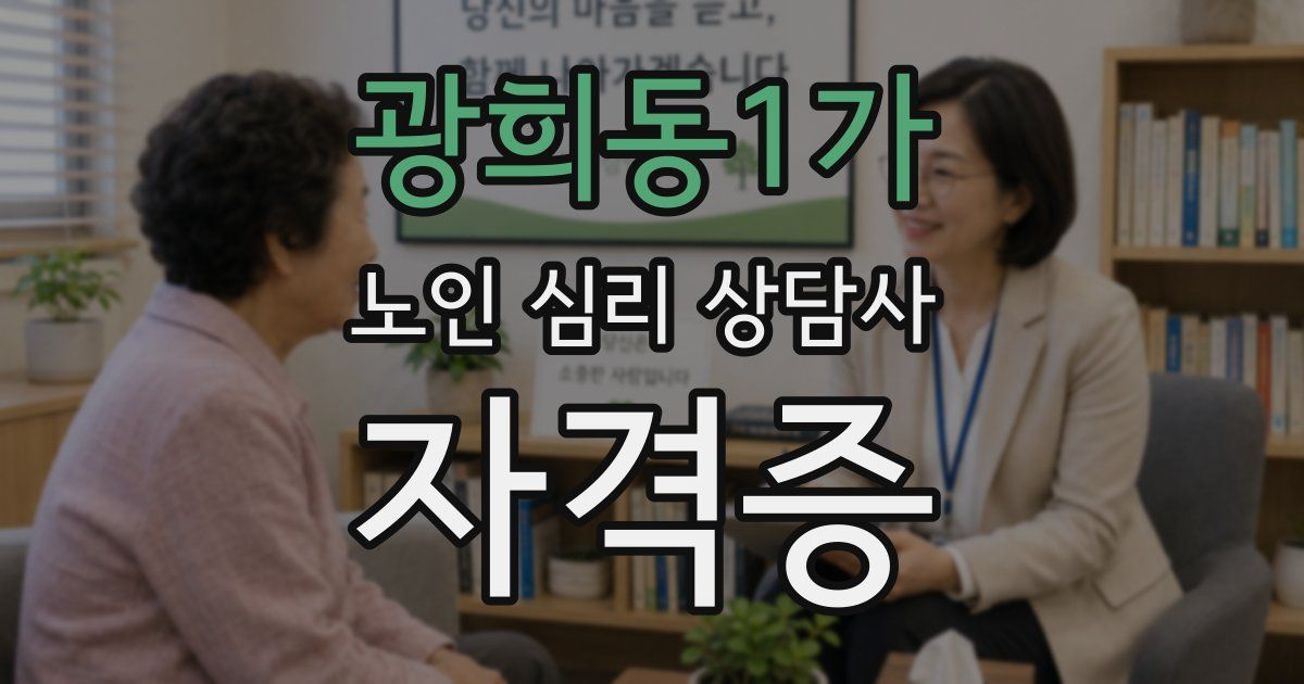 광희동1가 노인 심리 상담사 자격증
