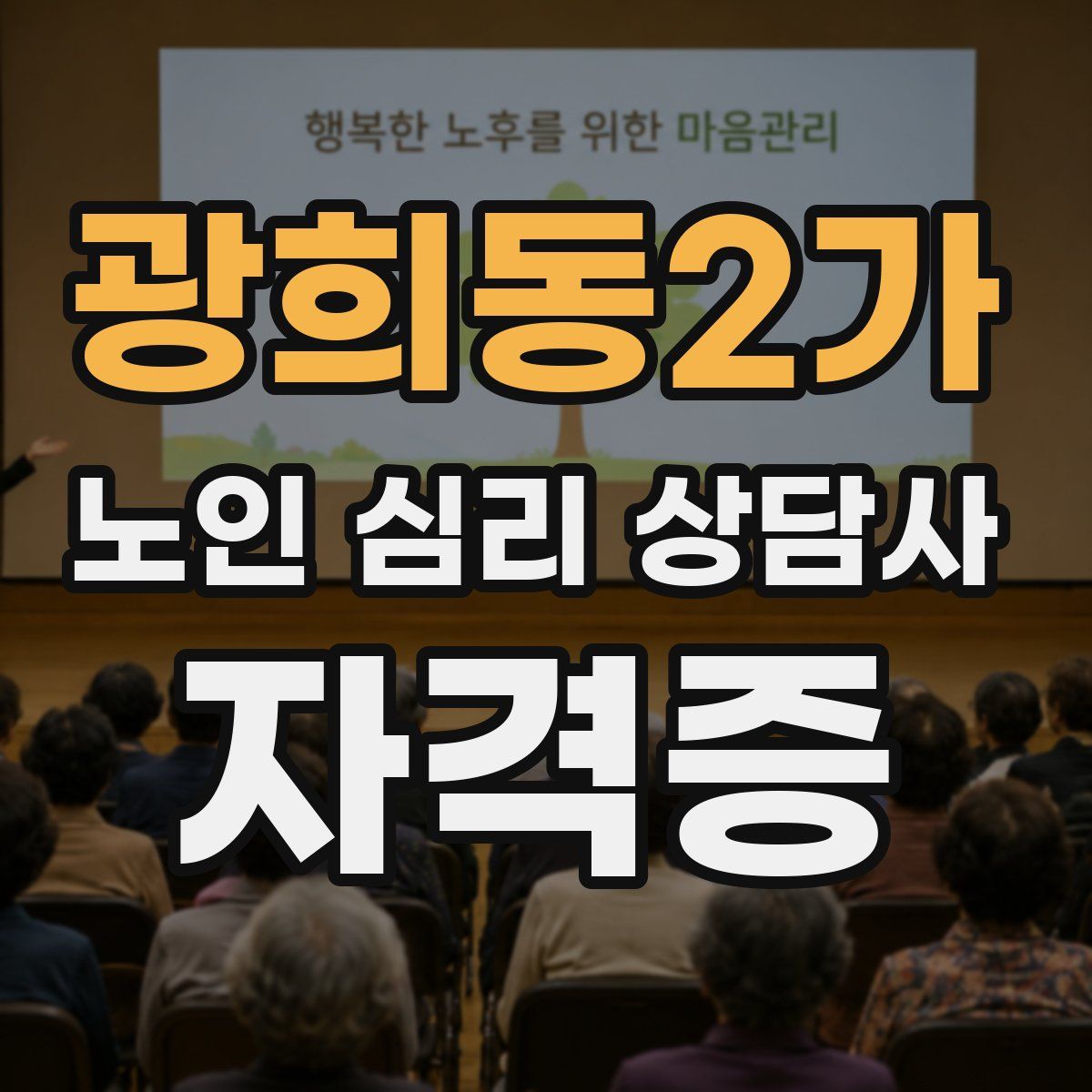 광희동2가 노인 심리 상담사 자격증