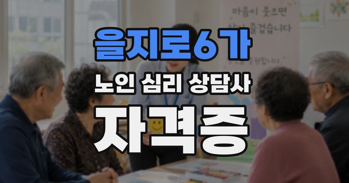 을지로6가 노인 심리 상담사 자격증