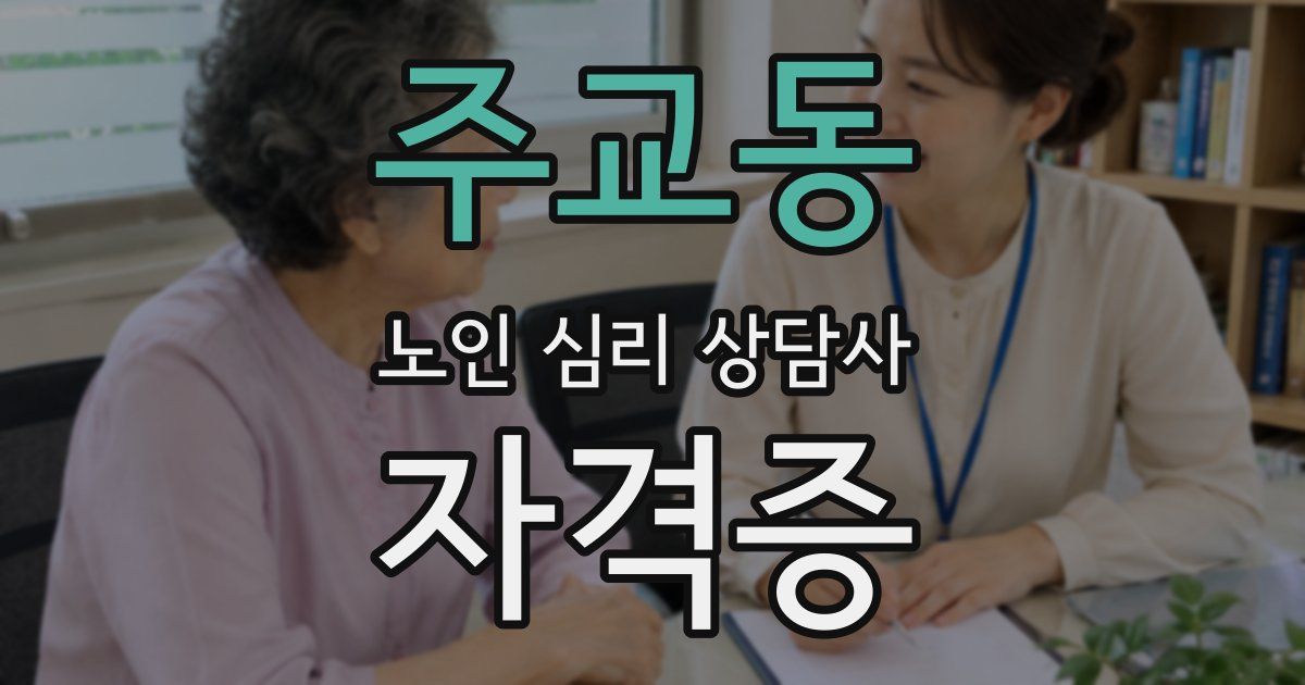 주교동 노인 심리 상담사 자격증