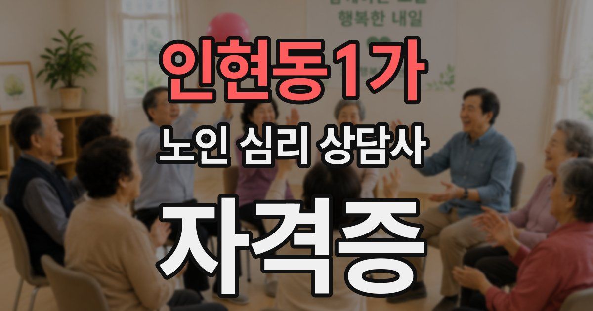 인현동1가 노인 심리 상담사 자격증