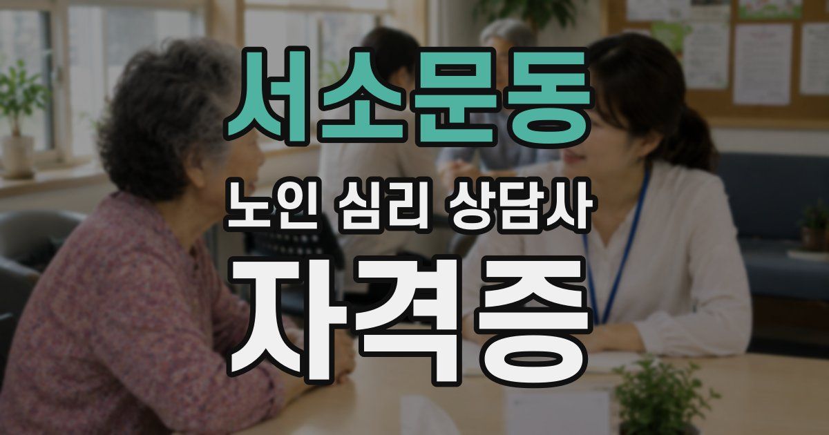 서소문동 노인 심리 상담사 자격증