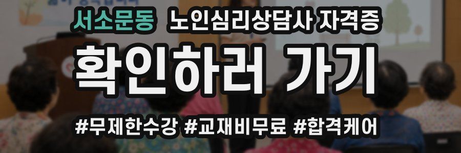 서소문동 노인 심리 상담사 자격증