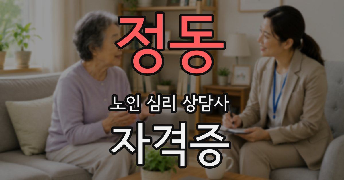 정동 노인 심리 상담사 자격증