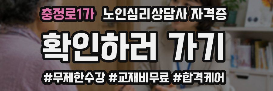 충정로1가 노인 심리 상담사 자격증
