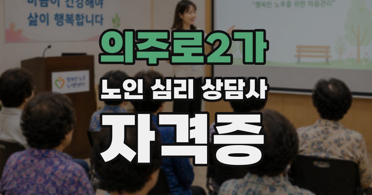 의주로2가 노인 심리 상담사 자격증
