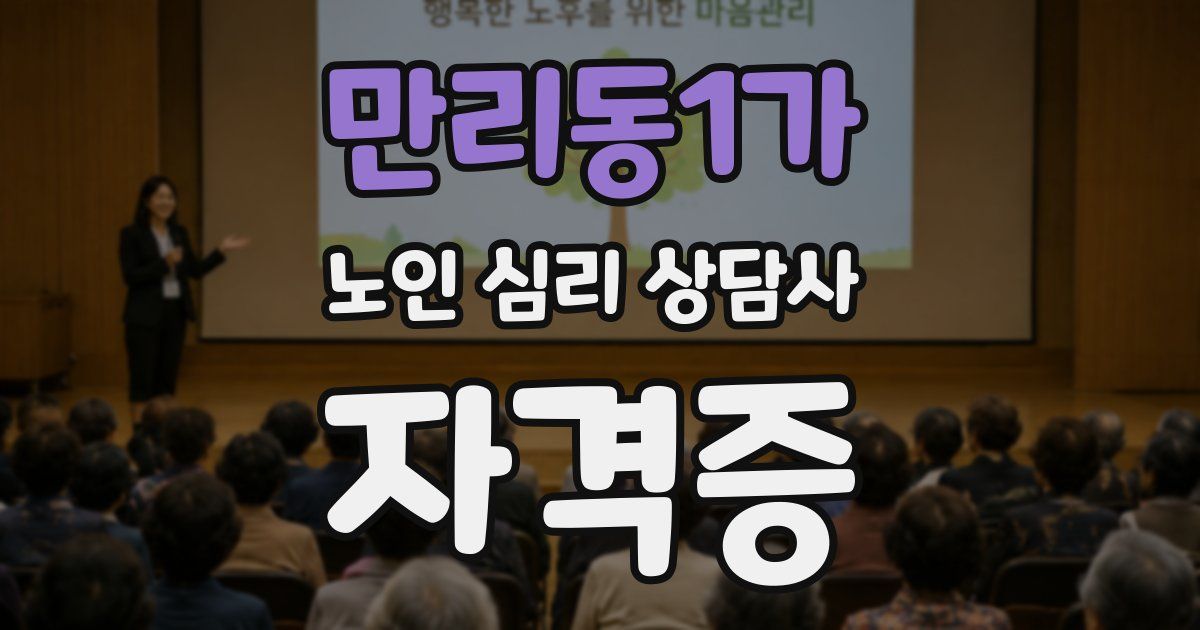 만리동1가 노인 심리 상담사 자격증