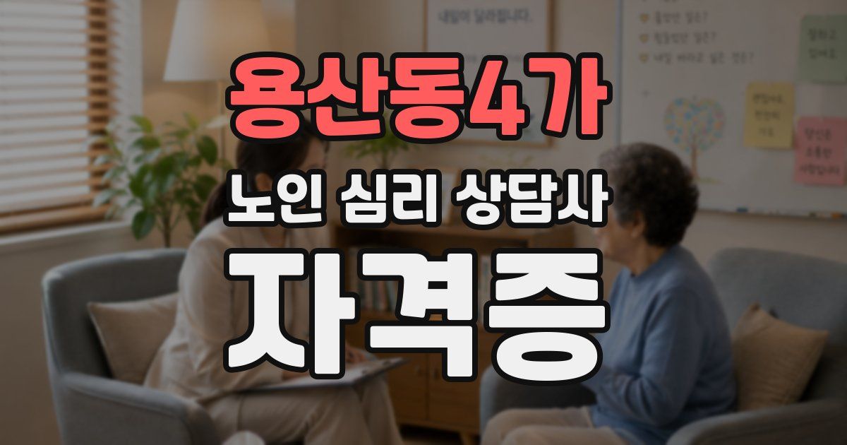 용산동4가 노인 심리 상담사 자격증
