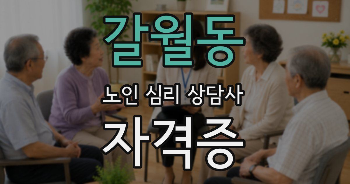 갈월동 노인 심리 상담사 자격증