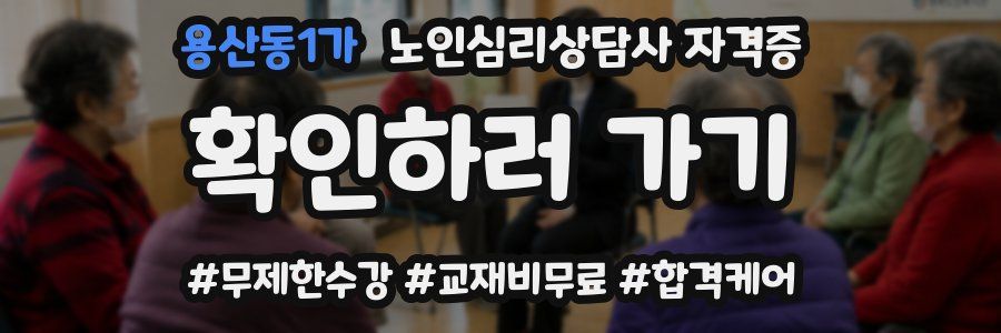 용산동1가 노인 심리 상담사 자격증
