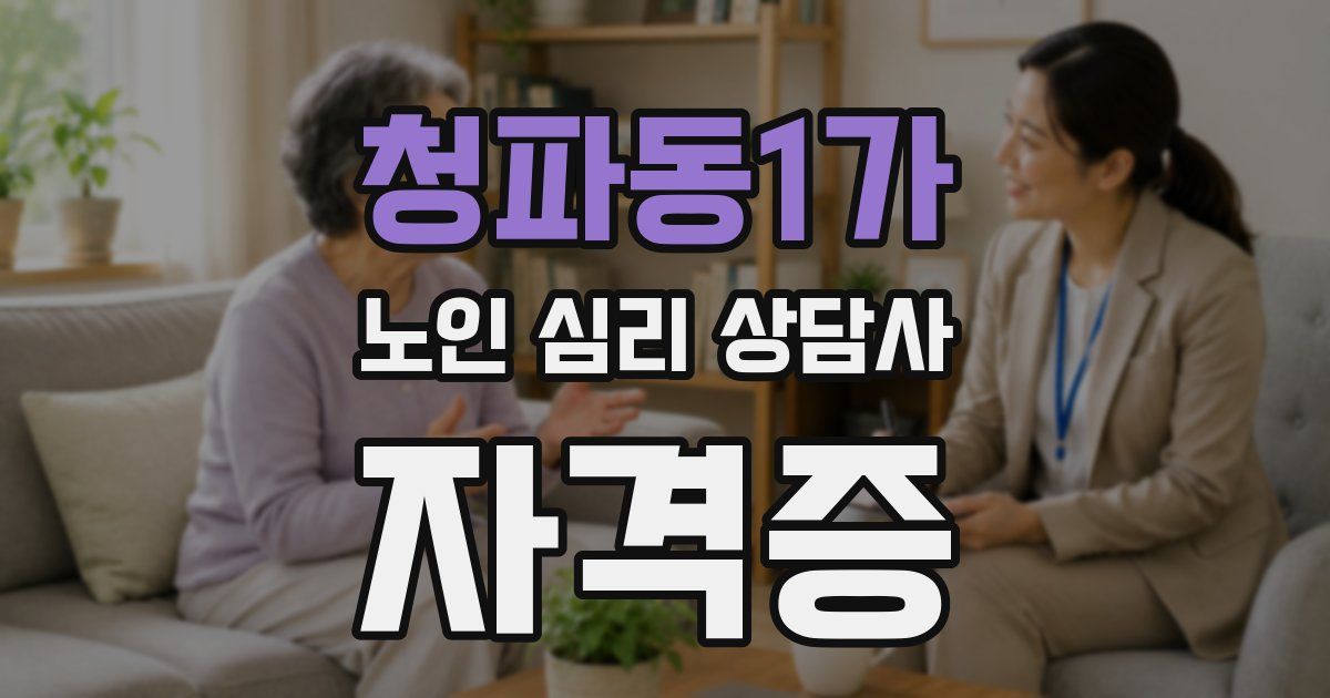 청파동1가 노인 심리 상담사 자격증