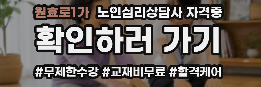 원효로1가 노인 심리 상담사 자격증