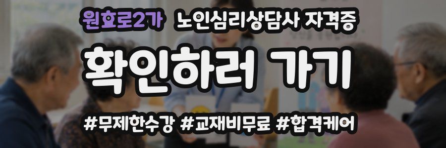 원효로2가 노인 심리 상담사 자격증