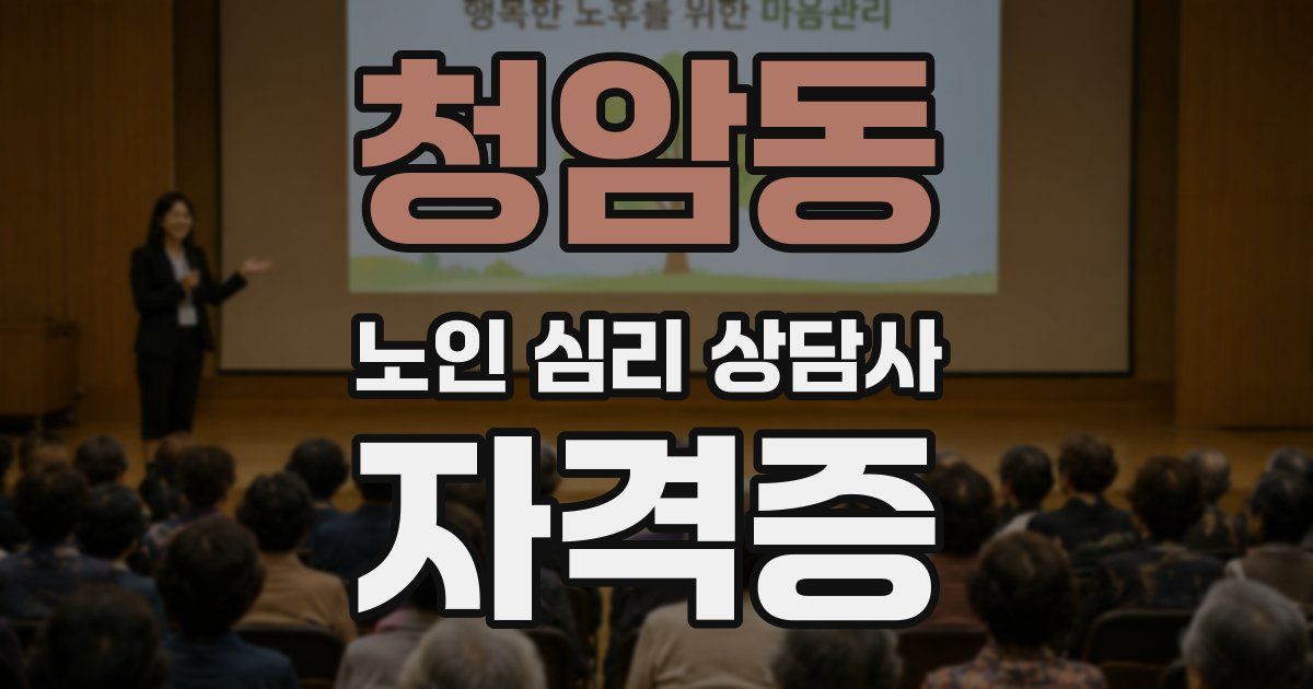 청암동 노인 심리 상담사 자격증
