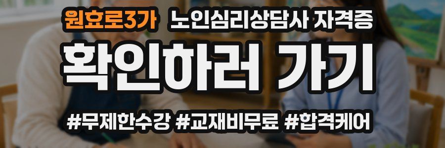 원효로3가 노인 심리 상담사 자격증