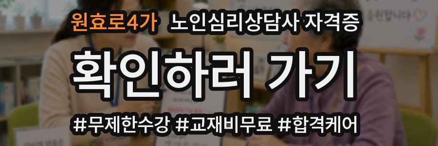 원효로4가 노인 심리 상담사 자격증