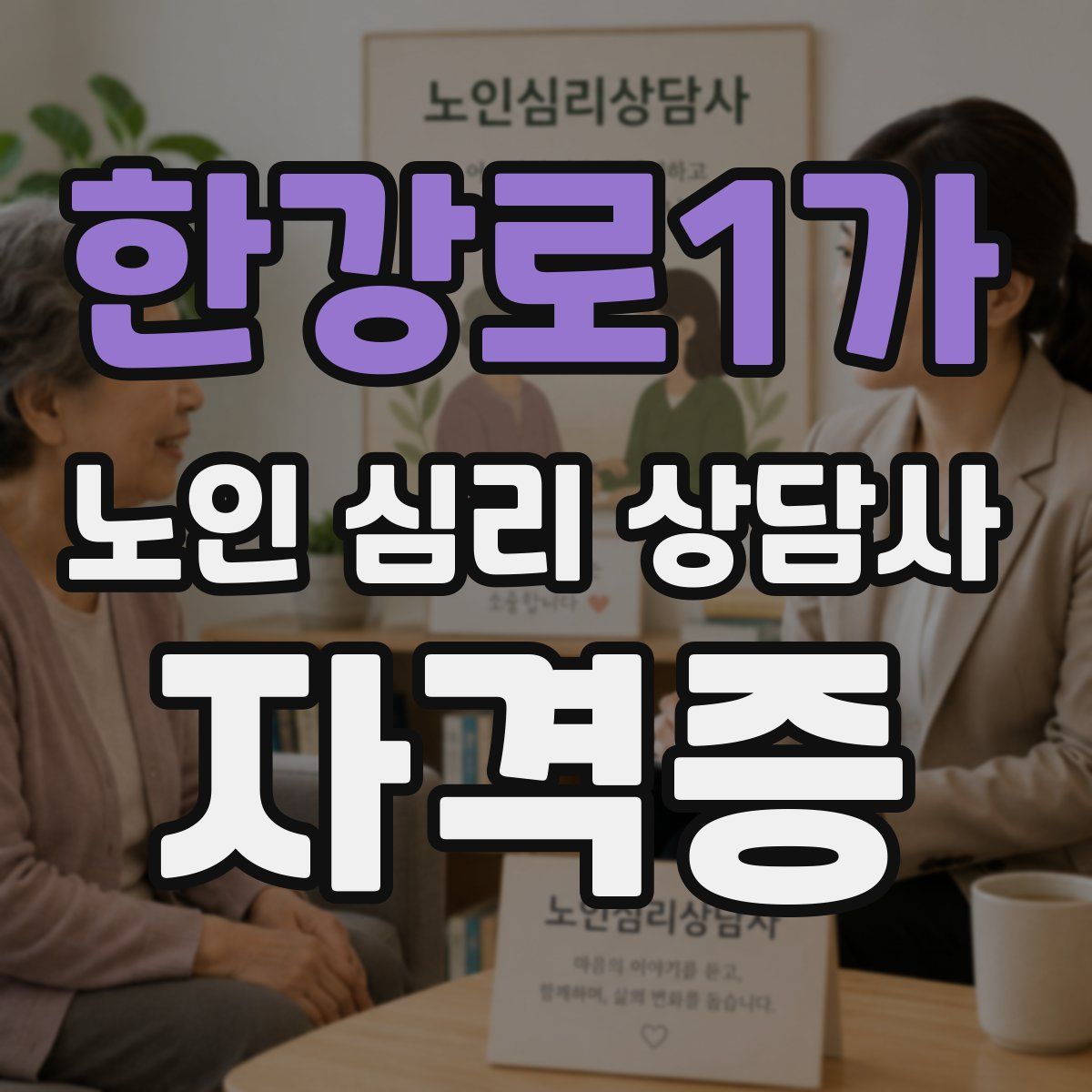 한강로1가 노인 심리 상담사 자격증