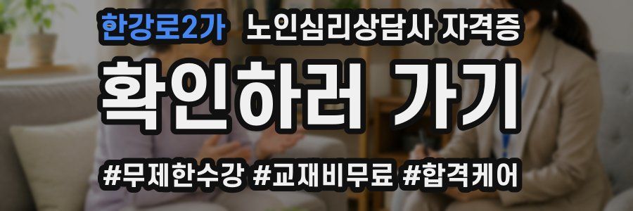 한강로2가 노인 심리 상담사 자격증