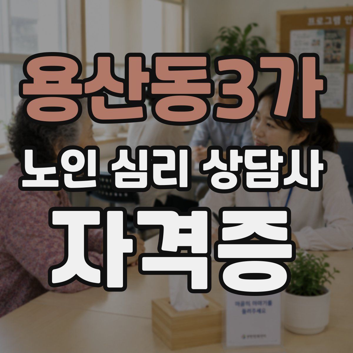 용산동3가 노인 심리 상담사 자격증