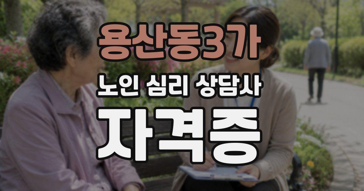 용산동3가 노인 심리 상담사 자격증