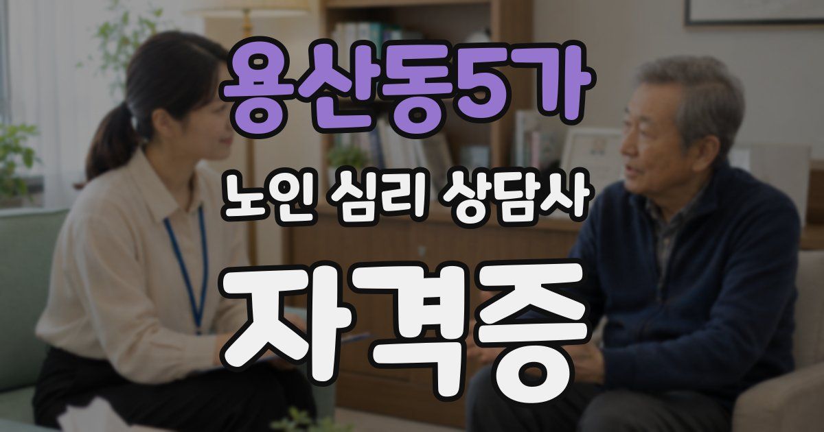 용산동5가 노인 심리 상담사 자격증