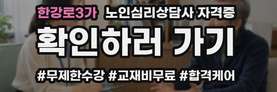 한강로3가 노인 심리 상담사 자격증