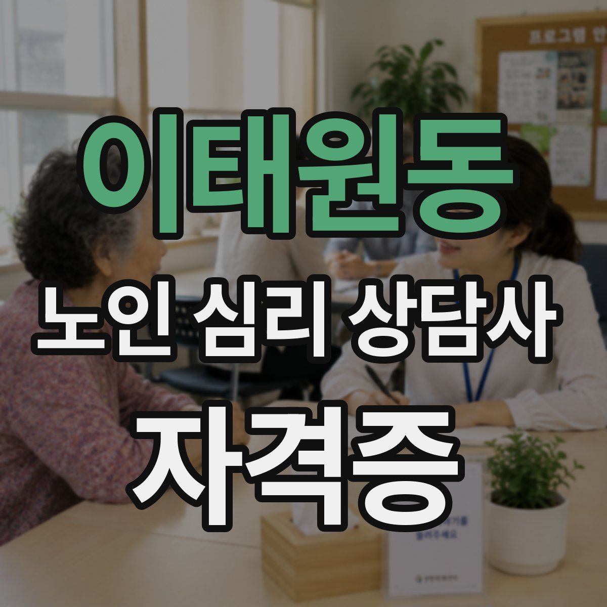 이태원동 노인 심리 상담사 자격증