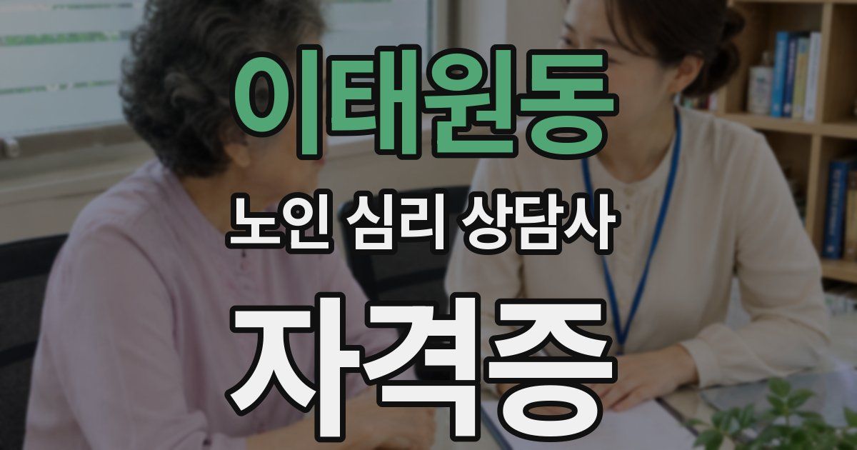 이태원동 노인 심리 상담사 자격증