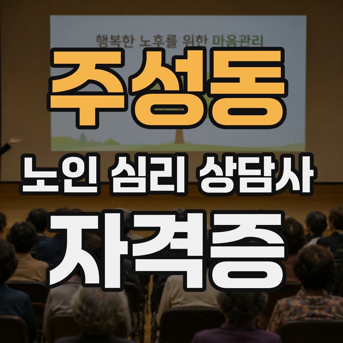주성동 노인 심리 상담사 자격증